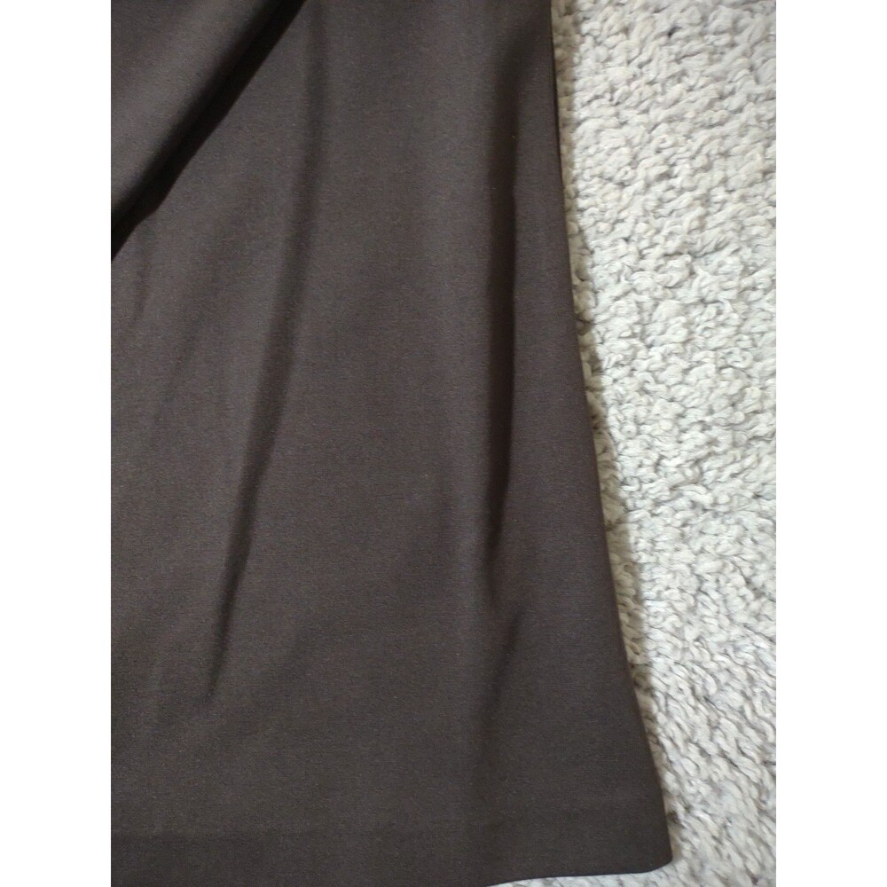 J McLaughlin Nadine Top Sz M Brown Faux Leather Collar Contemporary Stretch - Picture 7 of 16
